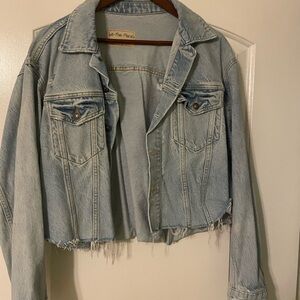 We The Free Distressed Light Blue Jean Jacket